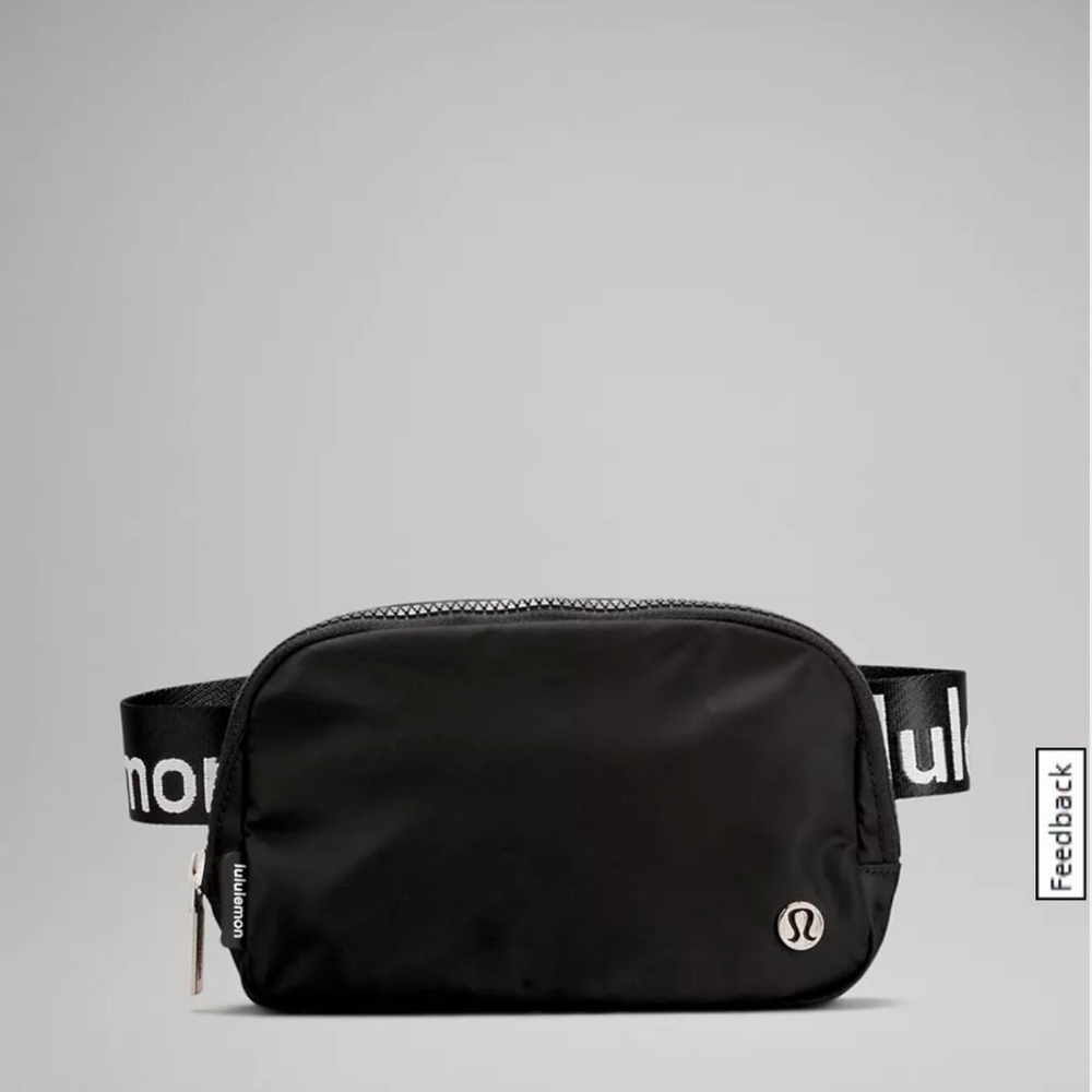 NEW Lululemon Everywhere Belt Bag white logo strap black belt bag